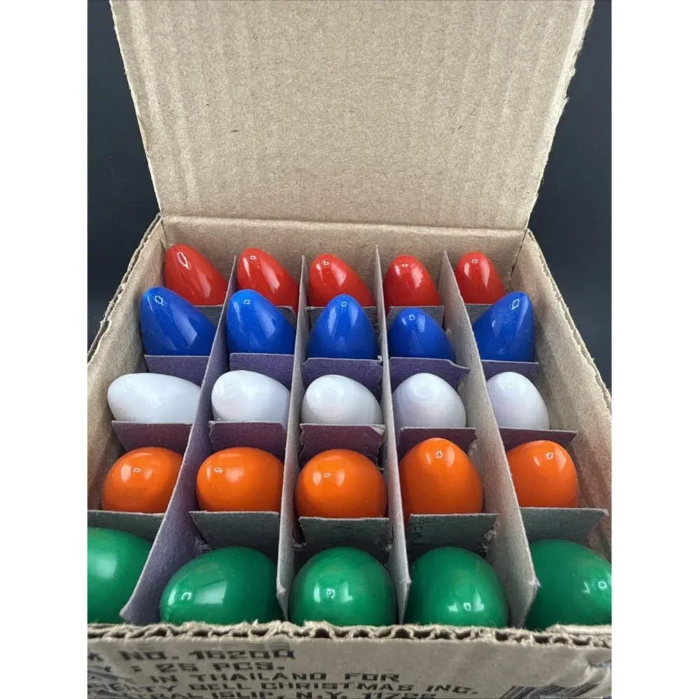 Vintage Liberty Bell C7 Christmas Light Bulbs Box 25 Pcs